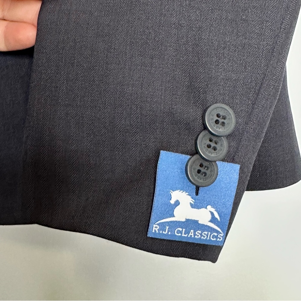RJ Classics Girls Navy 3 Button Blazer Hampton Show Coat Horse Riding Jacket NWT - Picture 10 of 15